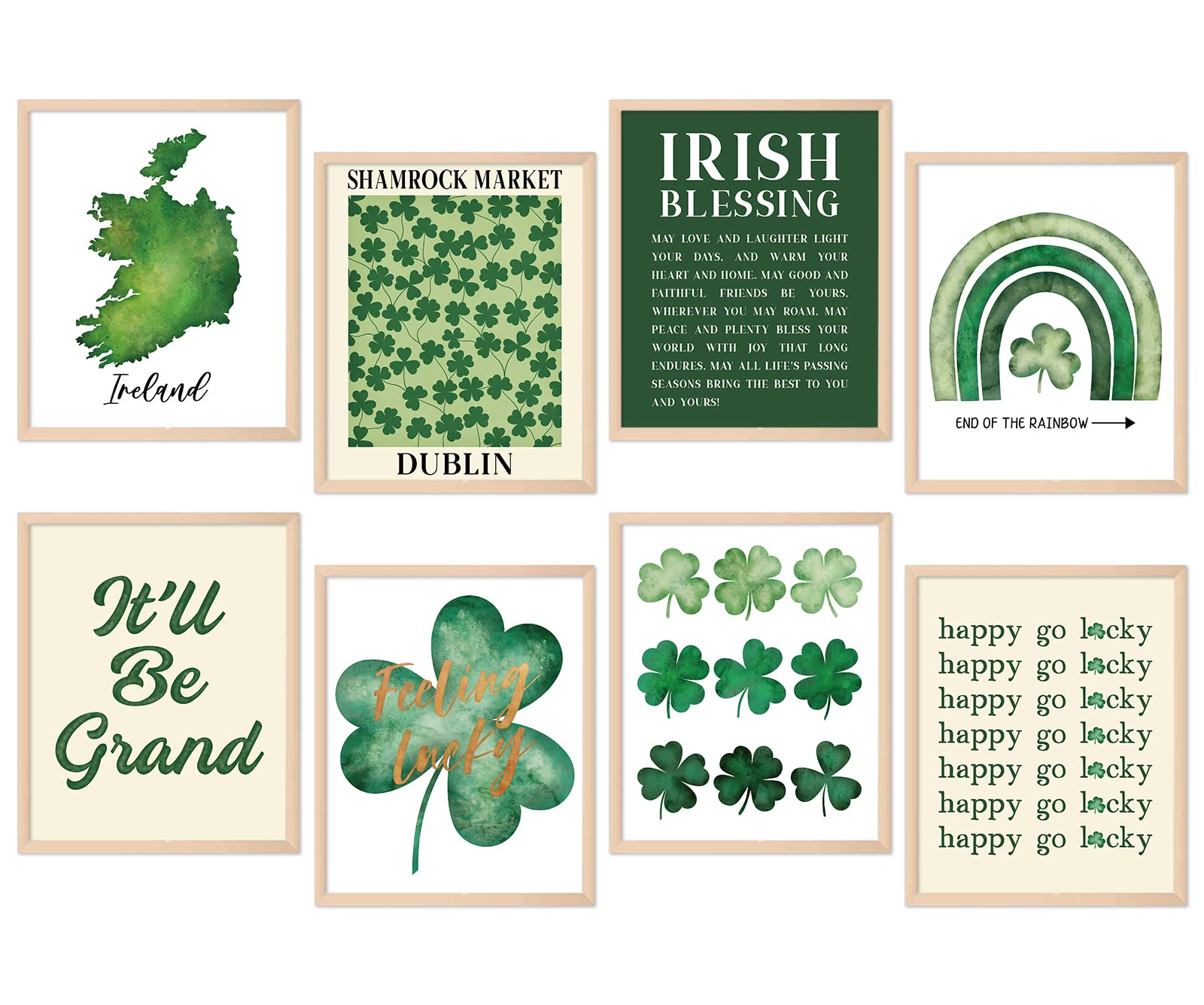 Amazon.com: Whaline 8Pcs St Patrick's Day Wall Art Prints 8x10